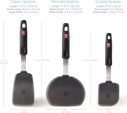 DI ORO Silicone Turner Spatula Set - 600F Heat Resistant, 6-Pc Black5