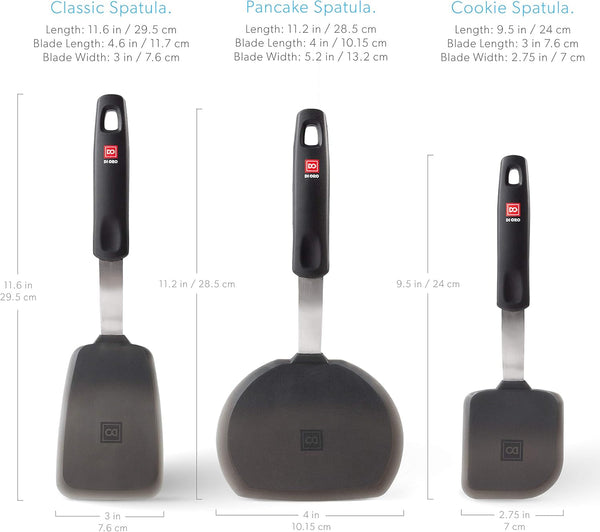 DI ORO Silicone Turner Spatula Set - 600F Heat Resistant, 6-Pc Black5