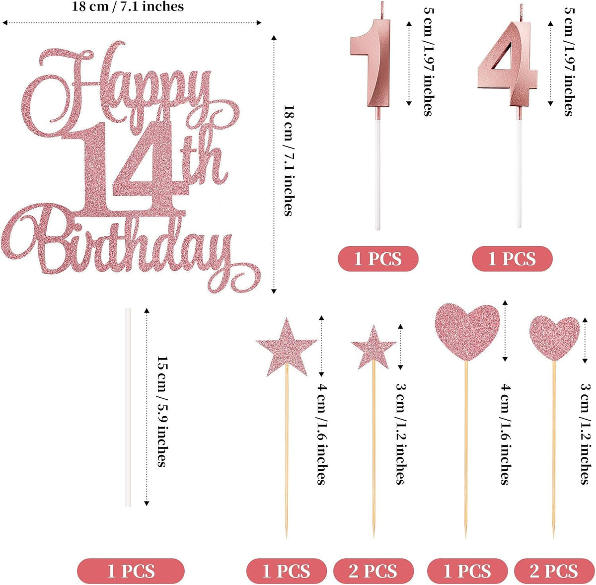14th-birthday-cake-decorations-14th-birthday-candles-cake-numeral-candles-and-glitter-happy-14th-birthday-cake-toppers-set-for-birthday-party-supplies-rose-gold
