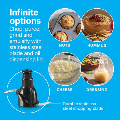Powerful Cordless Mini Food Processor & Vegetable Chopper | 4 Cup Capacity | Fast Recharging, Includes Power Adapter | Chop, Puree, Emulsify, Grind Anywhere | Dishwasher Safe | Black7