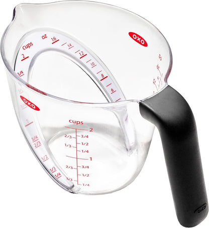 OXO Good Grips Angled Measuring Cup with Measurement Markings, 2 Cup | Angled Interior Markings to Read from Above, Liquid Measuring Cup, Use for Baking and Cooking, Non-Slip Handle1