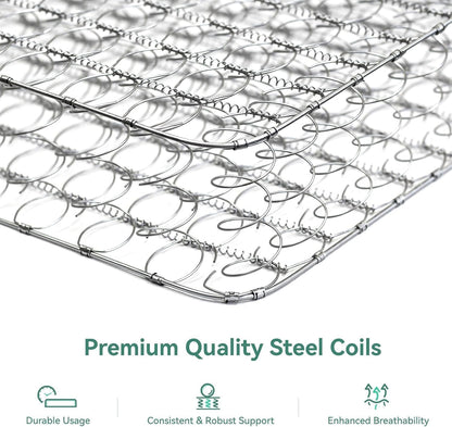 8 Inch Twin Mattress, Hybrid Twin Size Mattresses with Bioair Comfort Foam for Pressure Relief, Medium Plush Colchones with Innerspring Certipur-Us Certified Mattress in a Box6