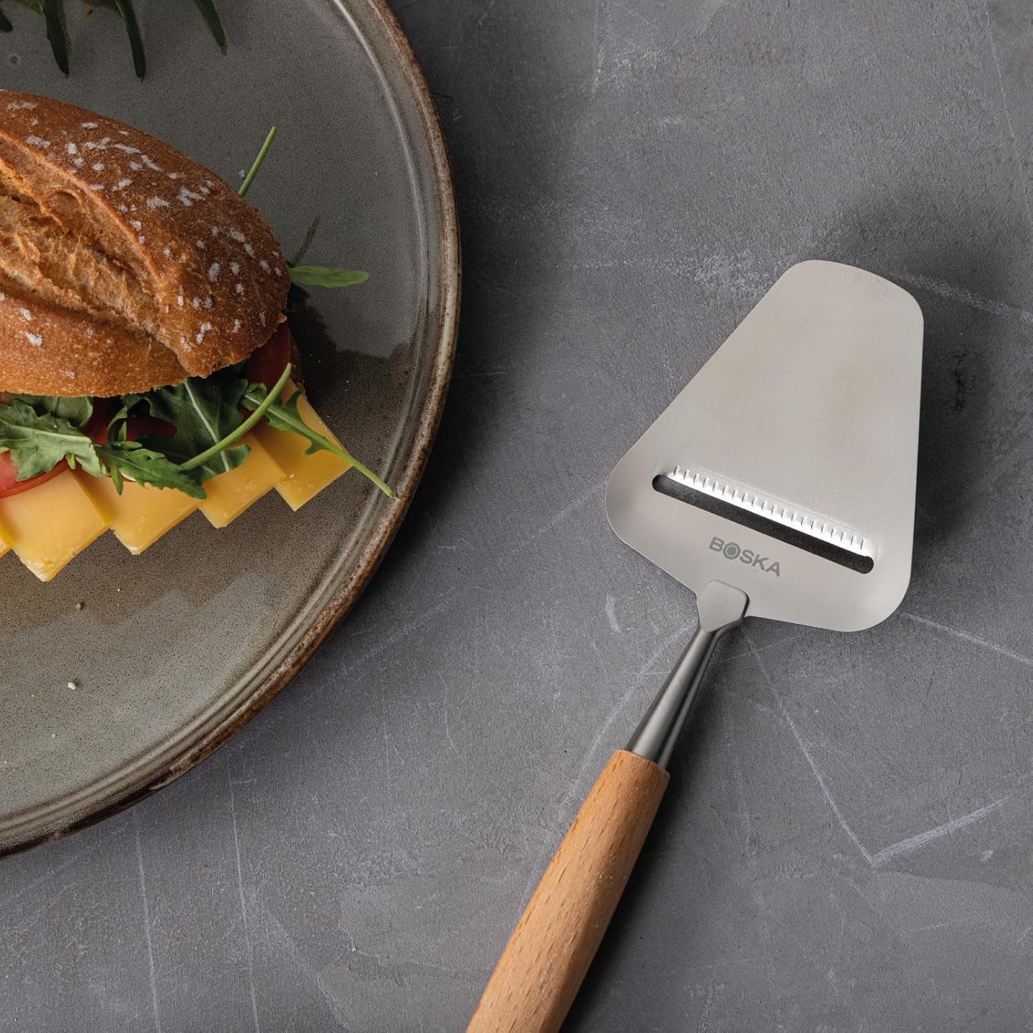 boska-cheese-slicer-amigo-slicer-for-mature-and-aged-cheese-ergonomic-handle-stainless-steel-beech-wood-non-stick-thanks-to-bsf-treatment-also-for-slicing-vegetables