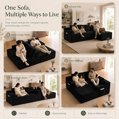 Boneless Couch Comfy Sectional Couches for Living Room,U Shaped Modular Cloud Couch Sofa, Minimalist Modular Sectional Sofa with Deep Seat6