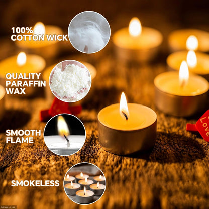 Unscented Tea Light Candles 30 Pack 2.5-3 Hour Burn White Smokeless3