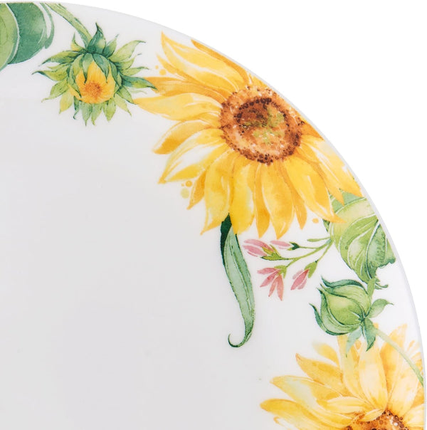 Sunflower Bone China Lightweight Chip Resistant 16 Piece Dinnerware Set, Service for 4, Multicolor3