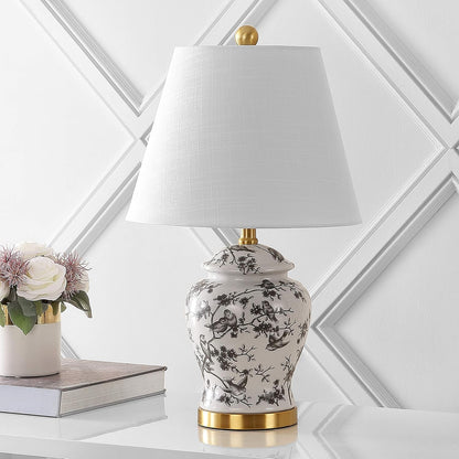 Penelope Ginger Jar 22" LED Table Lamp, Gray/White8