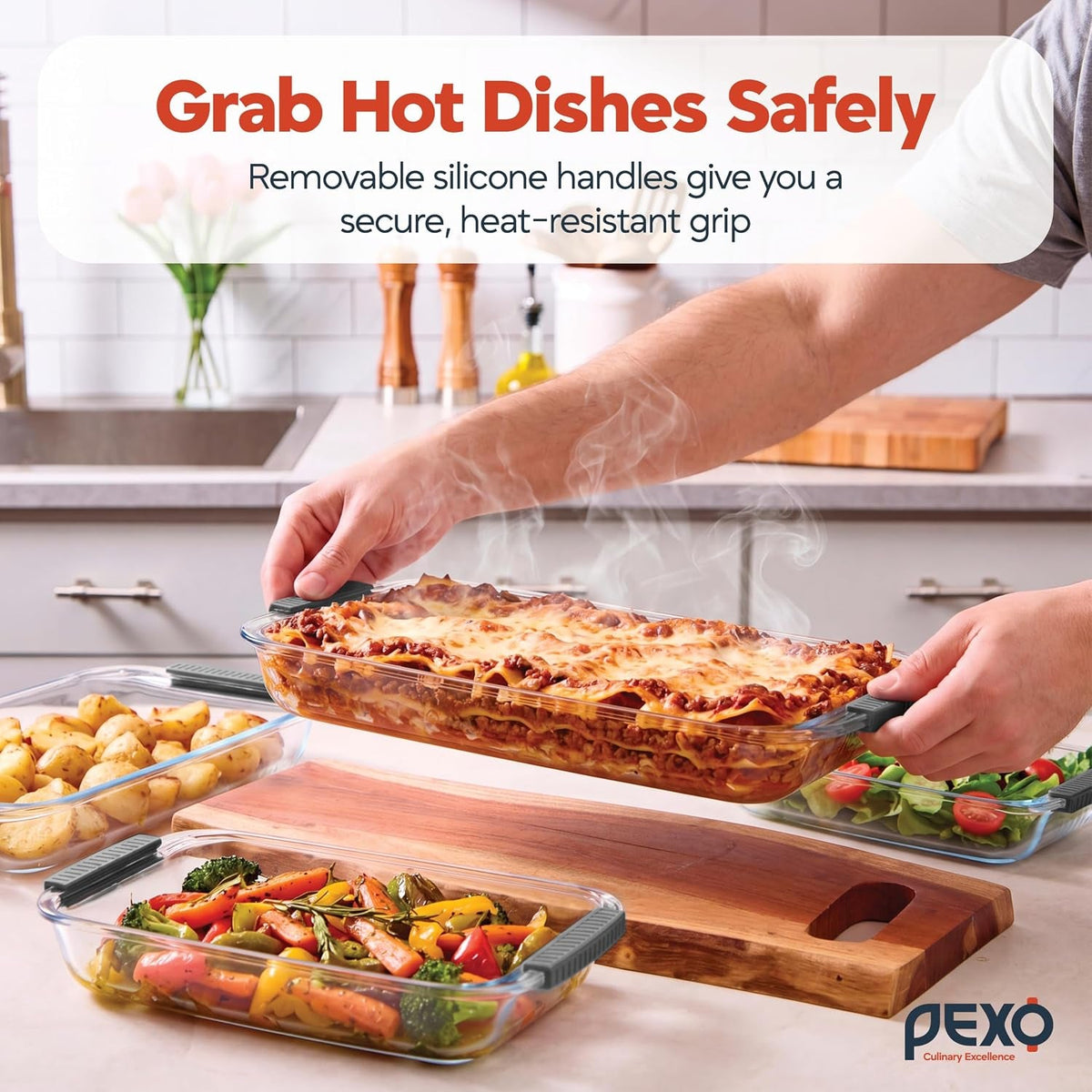 8-piece-glass-baking-dish-set-with-plastic-lids-with-silicone-handles-for-easy-grip-1-06qt-1-69qt-2-32qt-3-17qt-clear-glass-casserole-dishes-for-oven-airtight-lids-glass-bakeware-freezer-oven-and-dishwasher-safe-gray