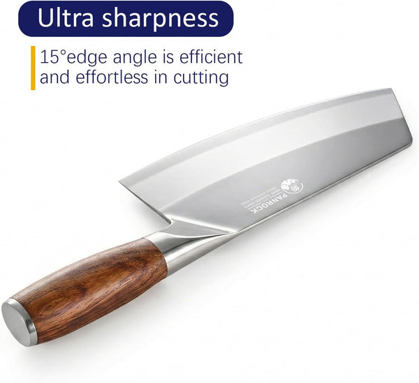 Meat Knife 7 Inch - High Carbon Stainless Steel Meat Cleaver & Slicer - Razor Sharp Kitchen Chopper with Ergonomic Wooden Handle3