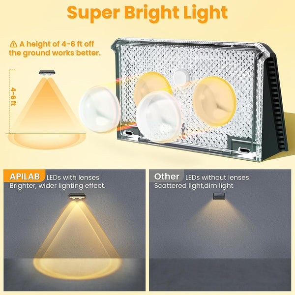 Solar Fence Lights Outdoor, 8 Pack, 3 Color Modes, IP65 Waterproof4