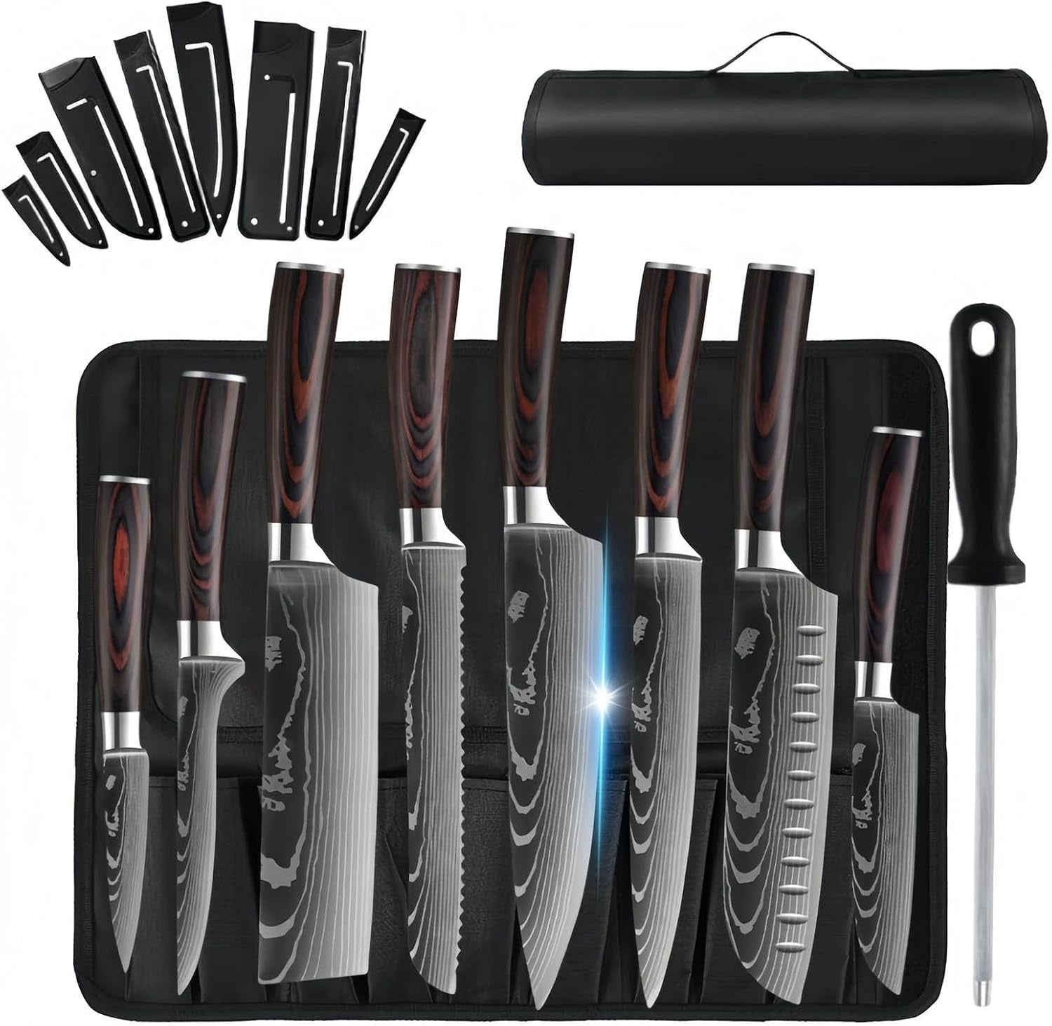 chef-knife-sets-with-roll-bag-15-pieces-knife-set-with-sharpener-professional-knives-with-pakkawood-handle-high-carbon-stainless-steel-kitchen-knife-for-dishwasher-safe-chef-gifts