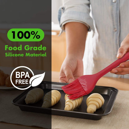 600℉ Heat Resistant BPA Free Silicone Marinading Meat Grill Basting Pastry Brush for Oil Butter Sauce Sausages Desserts Turkey Baster Grill Barbecue, Multicolor3