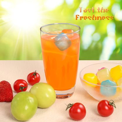 Reusable Ice Cubes 25 Pack Colorful Plastic Refreezable Ice Cubes | Washable Non-Melting Non-Diluting Ice Cubes for Drinks Whiskey Vodka Coffee - Keeps Drinks Cold without Watering Down5
