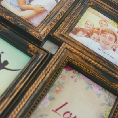 4X6 Collage Picture Frames for Wall Decor, 18 Opening Collage Wall Hanging for 6X4 Photo, Multi Picture Frame Set with One-Piece Design Gold5