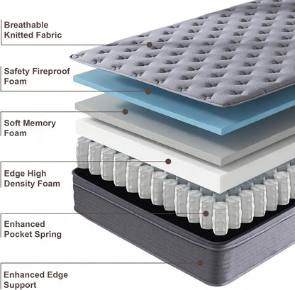 Full Size Mattress, 10 Inch Hybrid Memory Foam Mattress in a Box with Pocket Springs3