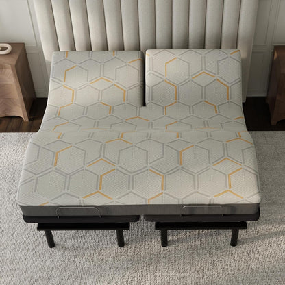 '- E4 Split Head Flex Top King Size Adjustable Bed Frame Set with 12" Copper Gel Infused Memory Foam Mattress Medium Firm, 120-Night Trial2