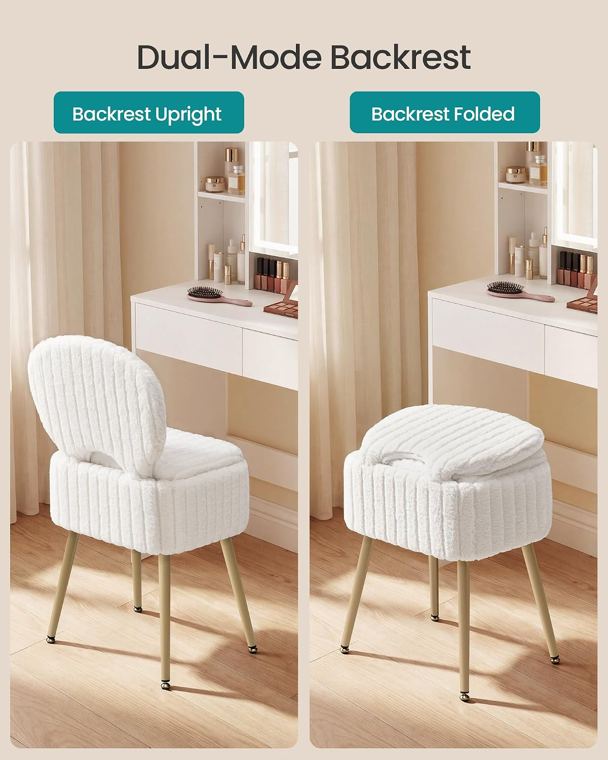 songmics-vanity-chair-makeup-stool-with-folding-backrest-plush-padded-dressing-table-stool-17-1-x-13-x-32-1-inch-for-bedroom-dressing-room-black-glamor-collection-ulom532wd01