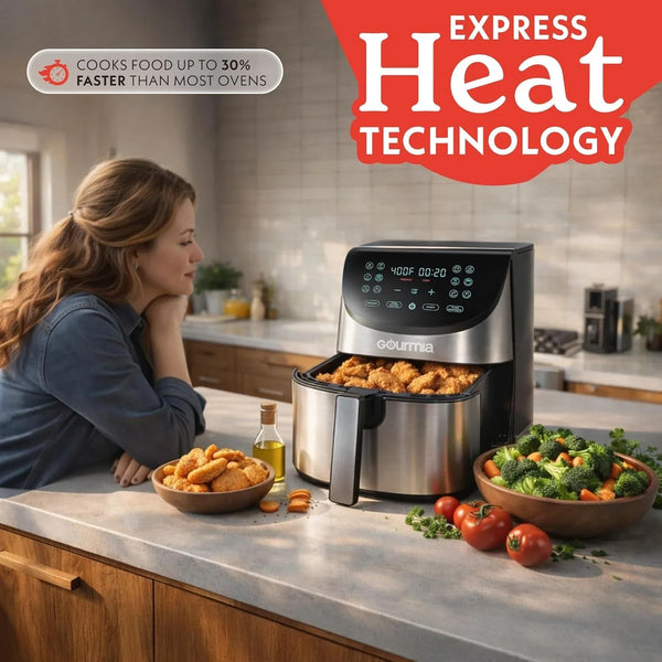 Air Fryer - 8 Qt Extra Large Capacity, Fryforce360º, Digital Display with 12 Presets, Roast, Bake, Broil, Dehydrate, Dishwasher Safe Accessories, Stainless Steel5
