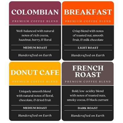 K-Cup Coffee Pods, Light Medium & Dark Variety Pack, 80 Count | Variety Pack Includes 20 Breakfast, 20 Colombian, 20 Donut Café, 20 French Roast, Compatible with Keurig K Cup Brewers3