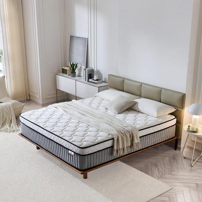 Queen Mattress, 12 Inch Queen Size Mattress,Hybrid Mattresses in a Box with Memory Foam and Individual Pocketed Coil,Certipur-Us,Medium Firm & Pressure Relief2