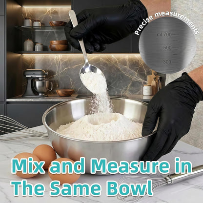 12 Pcs Stainless Steel Mixing Bowls with Graduations, Metal Serving Salad Bowls, Reusable Baking Food Storage Containers for Baking, Cooking, Making Salads, Soups, Ice Cream, Noodles, Cereal4