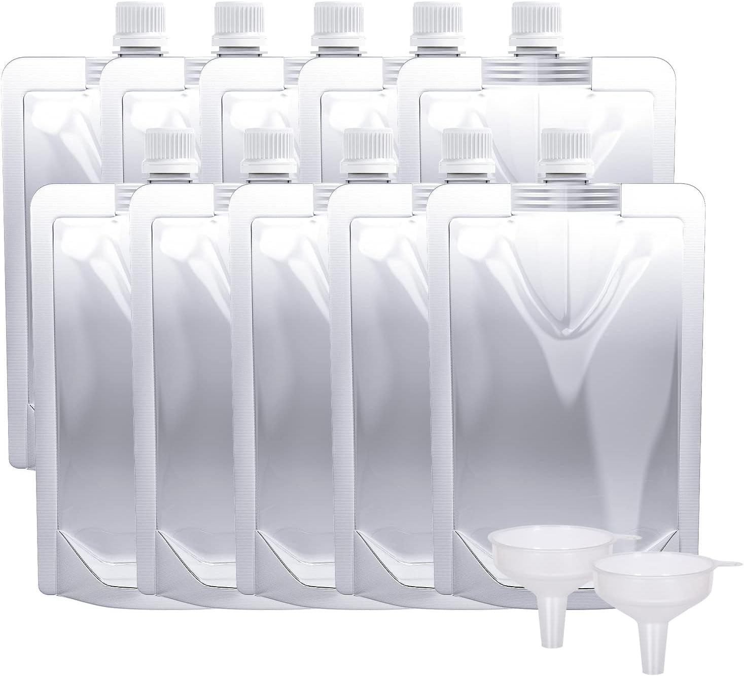 plastic-pouches-leak-proof-reusable-flexible-juice-bags-bpa-free-for-travel-outdoor-sports-concerts-events-8oz-10pcs-2-funnels