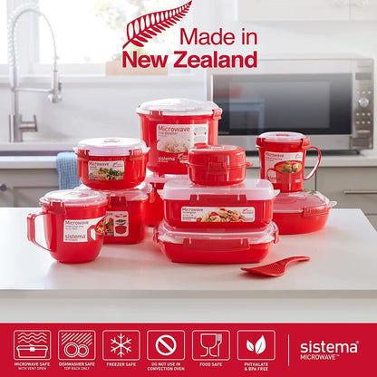 Heat & Eat Microwaveable Rice Cooker & Food Container Set with Steam Release Vents, Microwave Rice Cooker & round Food Storage Container, Dishwasher & Freezer-Safe, Bpa-Free7