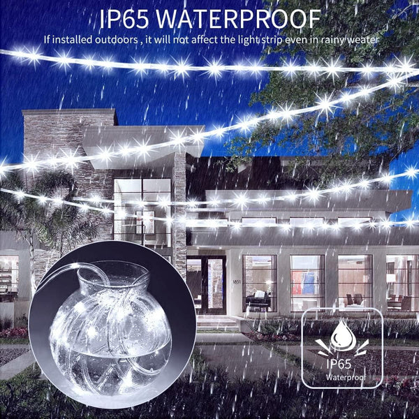 Solar Fairy Lights 33Ft 100 LED Rope Lights for outside 8 Modes White Fairy Light Solar Outdoor for Patio Fence Party Garden Yard Home Holiday Tree Decoration.5