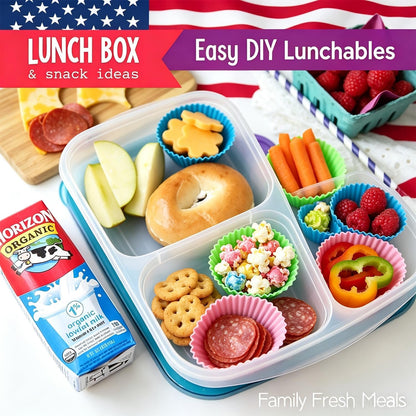 36 Pack Silicone Cupcake Liners Muffin Baking Cups Liners Reusable Non-Stick Cake Molds Sets Lunch Bento Box Dividers Accessories7