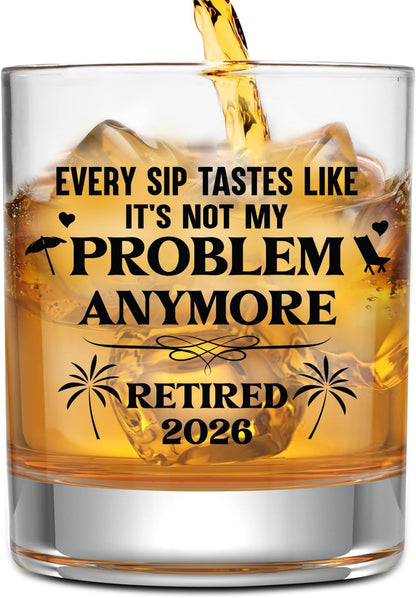 Retirement Gifts for Men 2026 - Coworker Leaving, Goodbye Gift, Farewell Gifts for Coworkers, Friends, Dad, Grandpa - Retirement Gift for Men from Friend, Family, Colleague - Whiskey Glass1