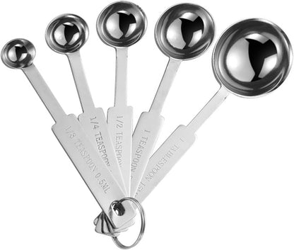5PCS Measuring Spoons Set, Include 1/8,1/4,1/2,1 Tsp, and 1Tbsp Cup | Measuring Spoons Set,Includes 1/8 Tsp,1/4 Tsp,1/2 Tsp,1 Tsp,1 Tbsp,Stainless Steel Measuring Cups, Teaspoon for Measure1