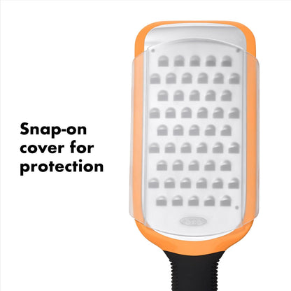 OXO Good Grips Etched Coarse Grater with Handle, Orange | Coarse Kitchen Grater, Sharp Etched Teeth, Non-Slip Handle, Hard Cheese, Vegetables, Chocolate, Easy Grip4