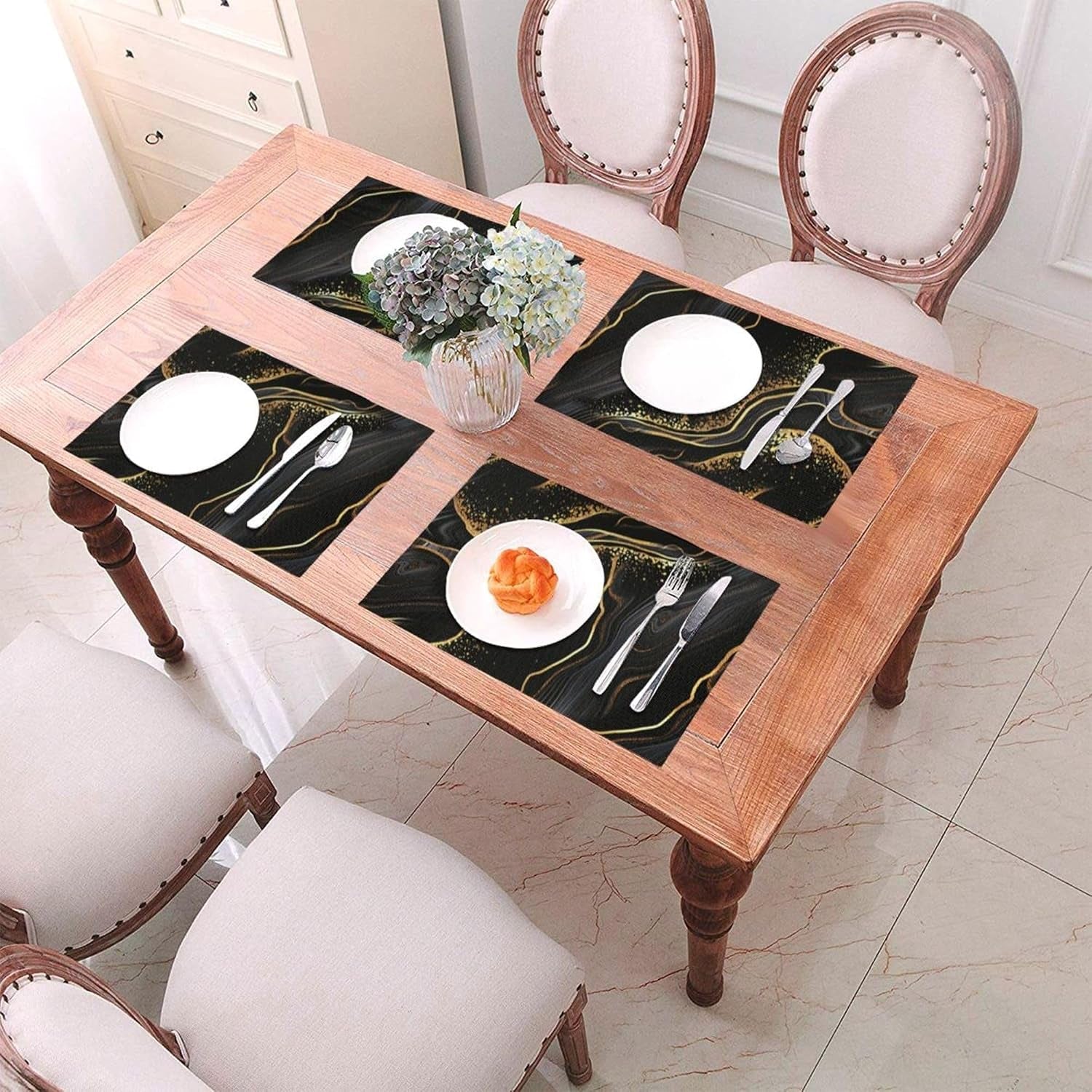 black-gold-marble-texture-placemats-set-of-4-black-table-mats
