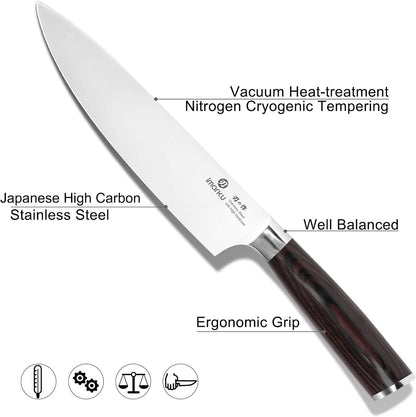 3 Pieces Knife Set, Japanese High Carbon Stainless Steel Chef Knives6