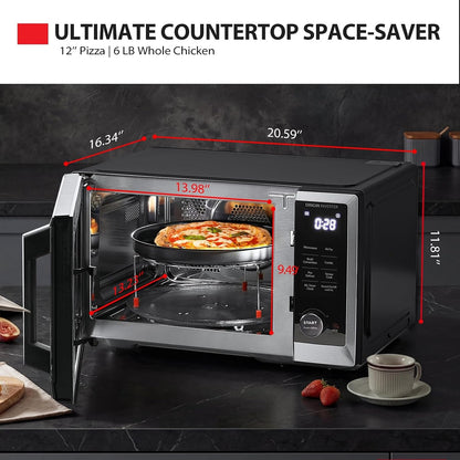 Optichef Series Countertop Microwave Oven with Air Fryer, Inverter, Convection, Broil, Smart Sensor, 1.0 Cu.Ft, 1000W, Stainless Steel8