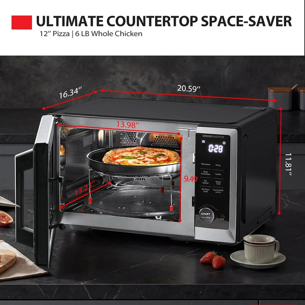 Optichef Series Countertop Microwave Oven with Air Fryer, Inverter, Convection, Broil, Smart Sensor, 1.0 Cu.Ft, 1000W, Stainless Steel8