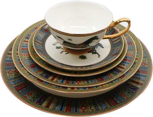 Royalty Porcelain 58 Pc Luxury Greek Horse Cheval Banquet Dinner Set, Premium Bone China7