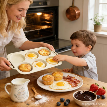 Nonstick Silicone Muffin Top Pan: 4 Inch Jumbo Silicone Egg Molds Frame | with Metal Frame for Baking Breakfast Sandwiches/English Muffins Egg Bites Hamburger Buns - Oven Housewife9