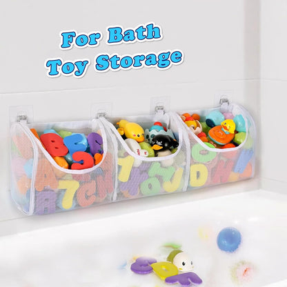 6 Pack Shower Caddy Adhesive Replacement, Extra Thick Bath Toy Storage Replacements, Waterproof Adhesive Hooks Strips for Kitchen Racks, Bathroom Storage, Shower Basket & Soap Holder5