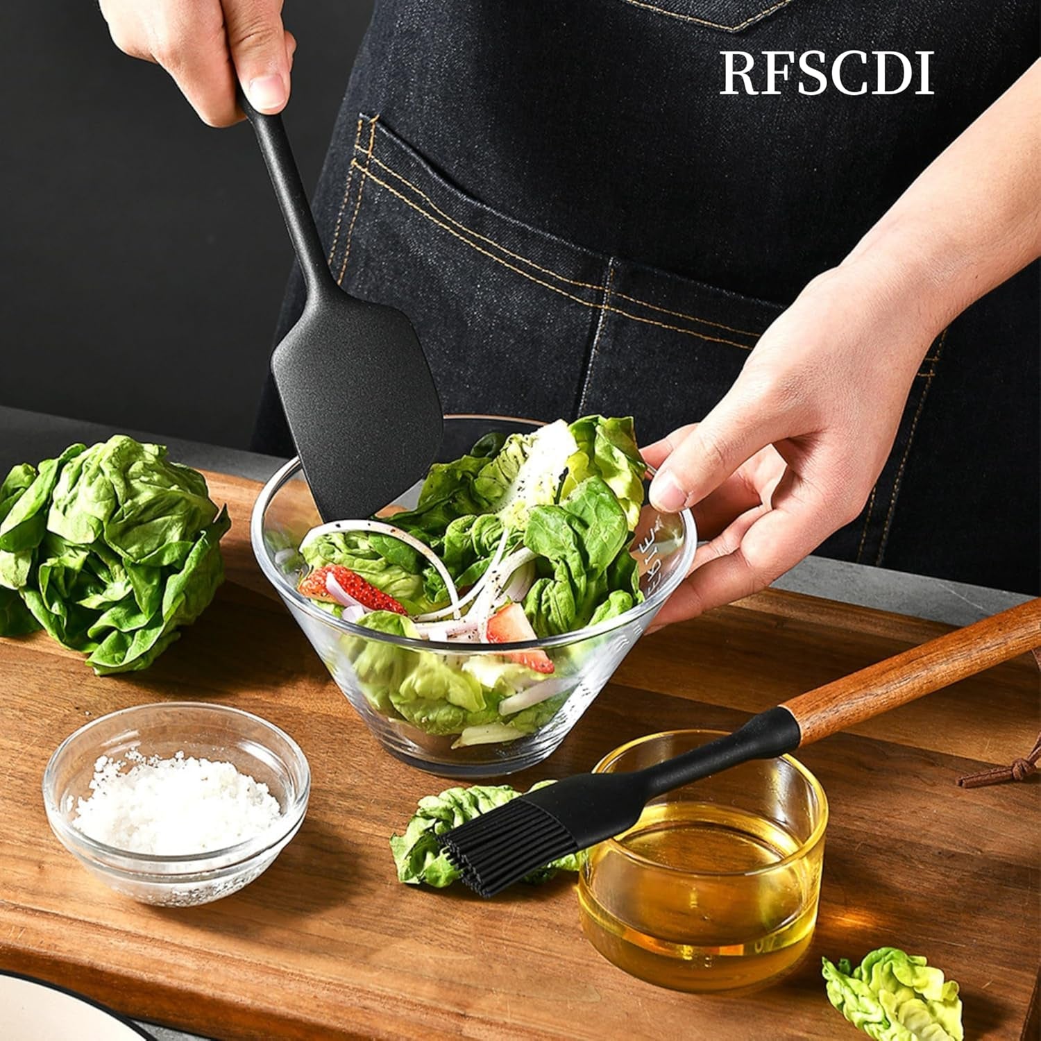 exquisite-silicone-cooking-utensils-set-non-toxic-heat-resistant-kitchen-utensils-set-with-food-grade-silicone-wood-handles-includes-spatula-spoon-for-non-stick-cookware-black