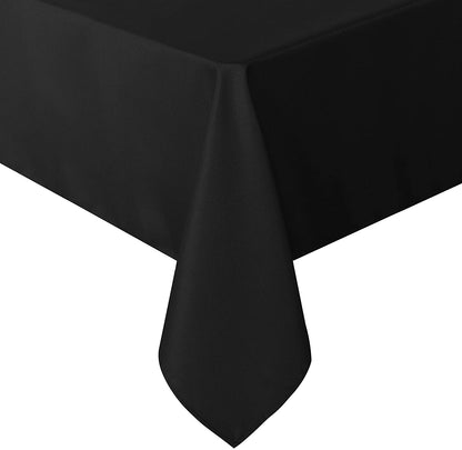 Rectangle Tablecloth, 60 X 84 Inch, Black | Stain and Wrinkle Resistant, Washable Polyester Cloth, Decorative Fabric Cover, for Dining Tables, Buffet Parties and Camping1