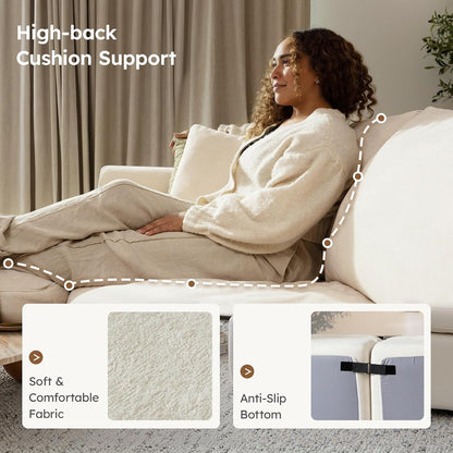 Modular Sectional Cloud Sofa, No Assembly Oversized Boneless Couch, Beige7