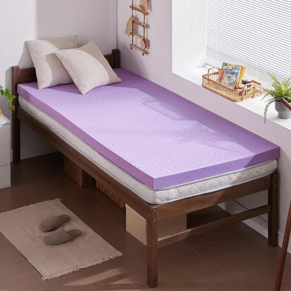 2 Inch Gel Memory Foam Mattress Topper Ventilated Soft Pressure Relieve Mattress Pad, Breathable Bed Topper, Certipur-Us Certified, Twin Size | Ventilated Soft Pressure Relieve Mattress Pad, Breathable Bed Topper, Certipur-Us Certified1
