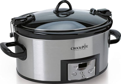 Crock-Pot 6 Quart Cook & Carry Programmable Slow Cooker with Digital Timer Stainless Steel (CPSCVC60LL-S) Pack of 11