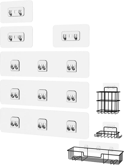Shower Caddy Adhesive Replacement Stickers, Shower Organizer Adhesive Replacement Strips (Transparent - 6 Packs)1