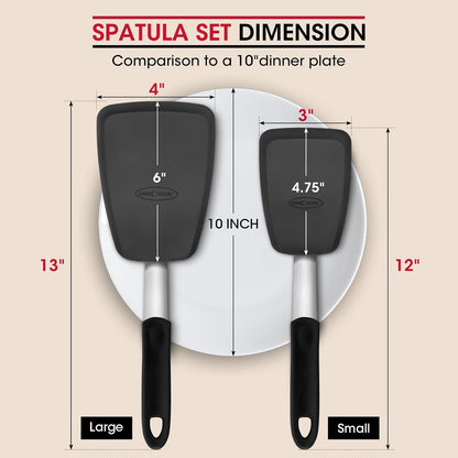 2 Pieces Flexible Silicone Spatula Set for Kitchen Use, Food Grade6