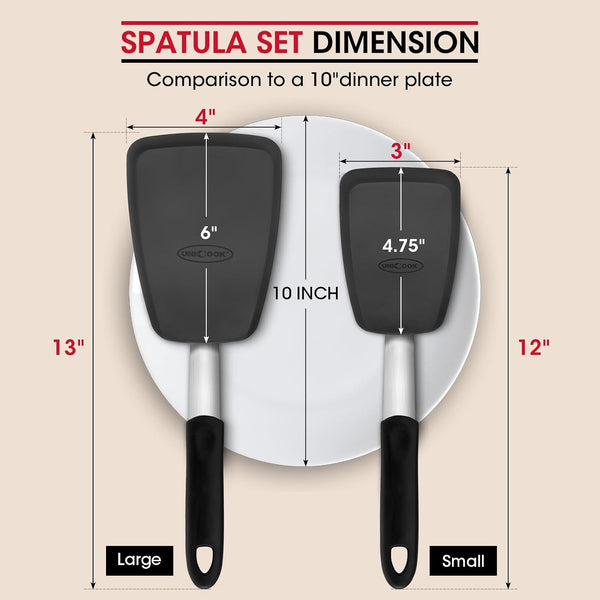 2 Pieces Flexible Silicone Spatula Set for Kitchen Use, Food Grade6