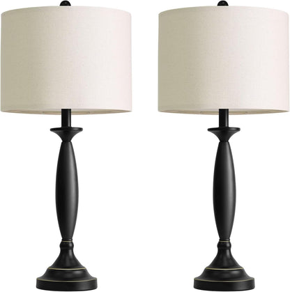 28" Modern Table Lamps Set of 2 for Living Room Bedroom, USB Ports8