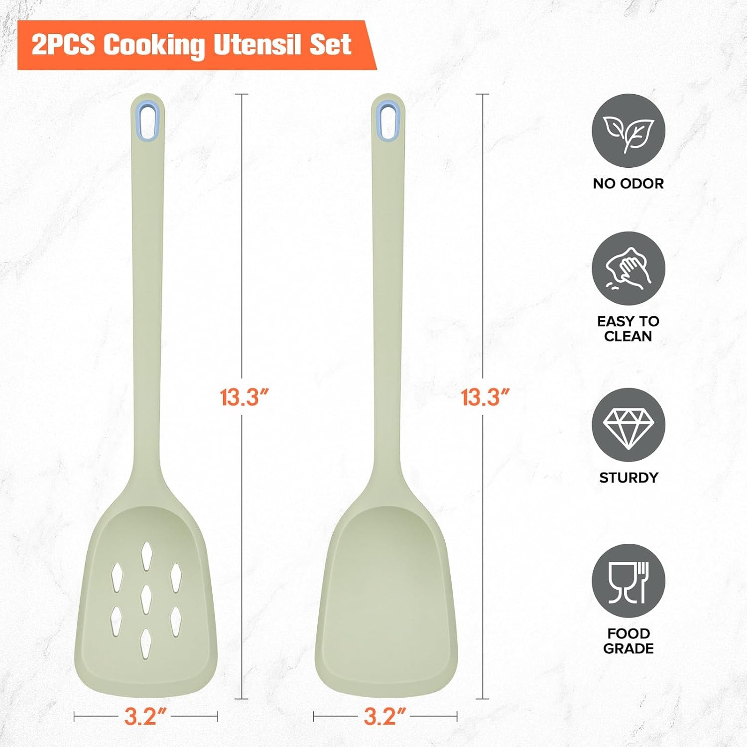 silicone-spatula-set-of-2-pack-heat-resistant-solid-slotted-turner-green