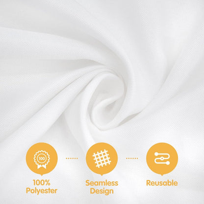 6 Pack White round Tablecloths 90 Inch for 60" Tables2